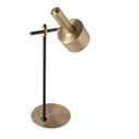 Lámpara de sobremesa aluminio dorado y acero negro