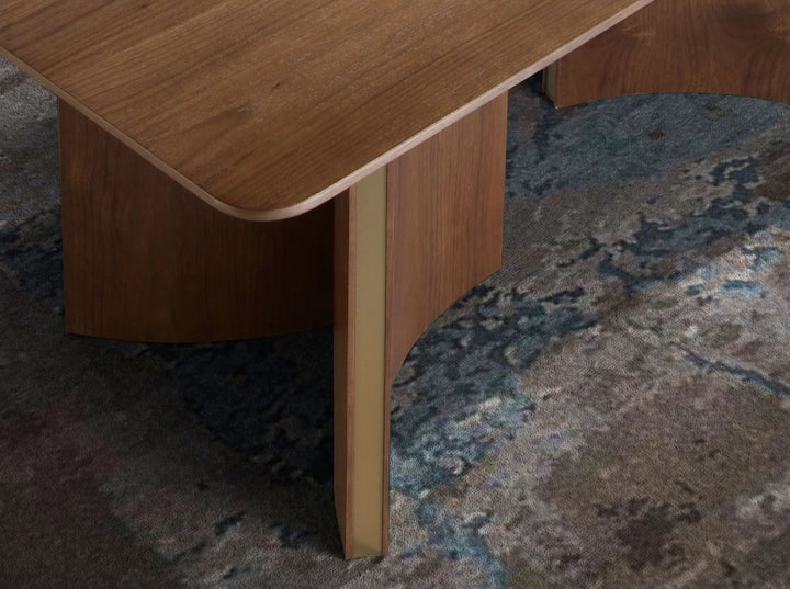 Rectangular walnut dining table