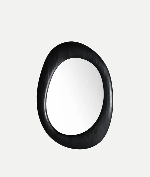 GUDOW SHAPE MIRROR ORGANIZES BLACK WOODEN FRAME