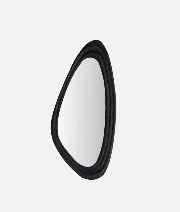 Espejo HUMBER laborado en madera con acabado negro - Espejos - El Workshop - madera de mango