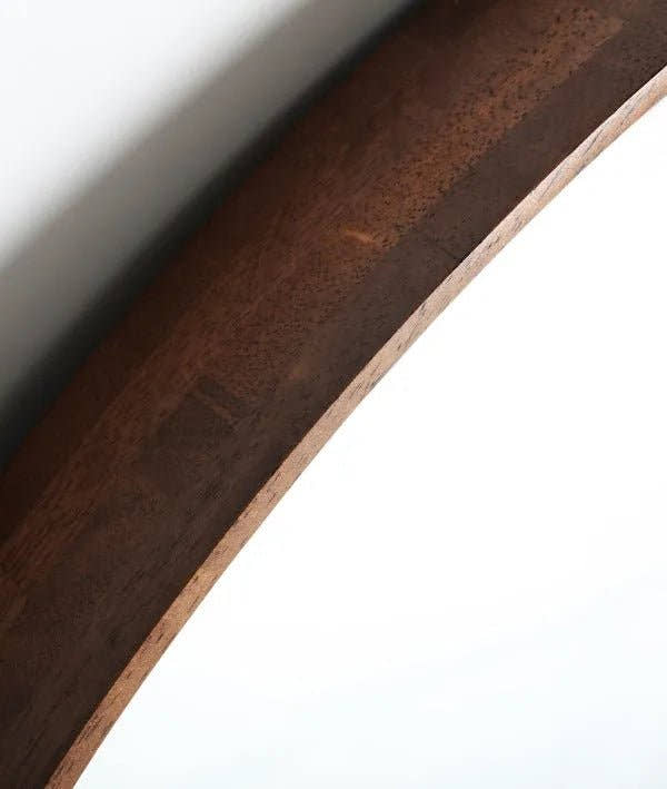 ESPEJO LUBECA REDONDO MADERA DE CAUCHO MARRÓN - Espejos - El Workshop - madera de caucho