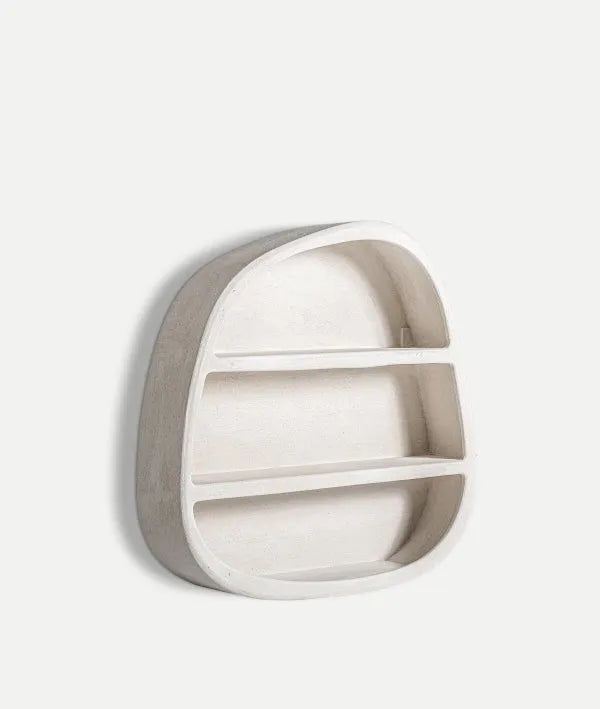 ARNSBERG boekenkast, gebroken wit hout, organische vorm