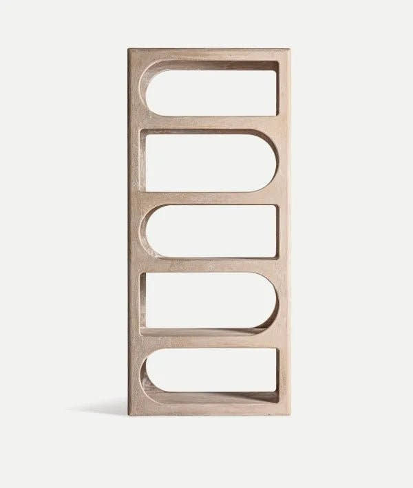 Librería WERLE madera en marrón claro, estructura vertical con huecos geométricos - Librerías y estanterías - El Workshop - madera mdf