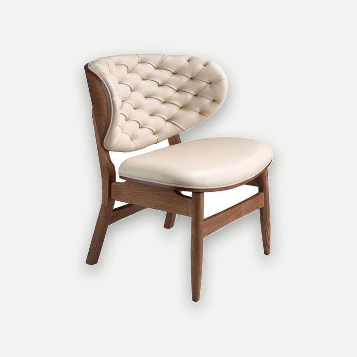 Sand leatherette armchair