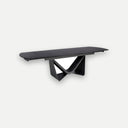 Mesa comedor extensible ovalada barril cristal negro, acero y fibra vidrio gris oscuro metal - Mesa de comedor - El Workshop-Ø200 x 105 x 76 Cm