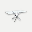 Mesa comedor rectangular cristal templado y acero cromado - Mesa de comedor - El Workshop-130 x 95 x 75 Cm