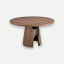 Mesa comedor redonda nogal y acero epoxi negro - Mesa de comedor - El Workshop-Ø140 x 76 Cm