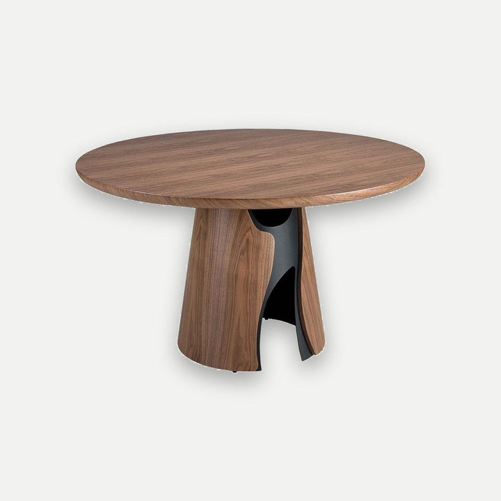 Mesa comedor redonda nogal y acero epoxi negro - Mesa de comedor - El Workshop-Ø140 x 76 Cm