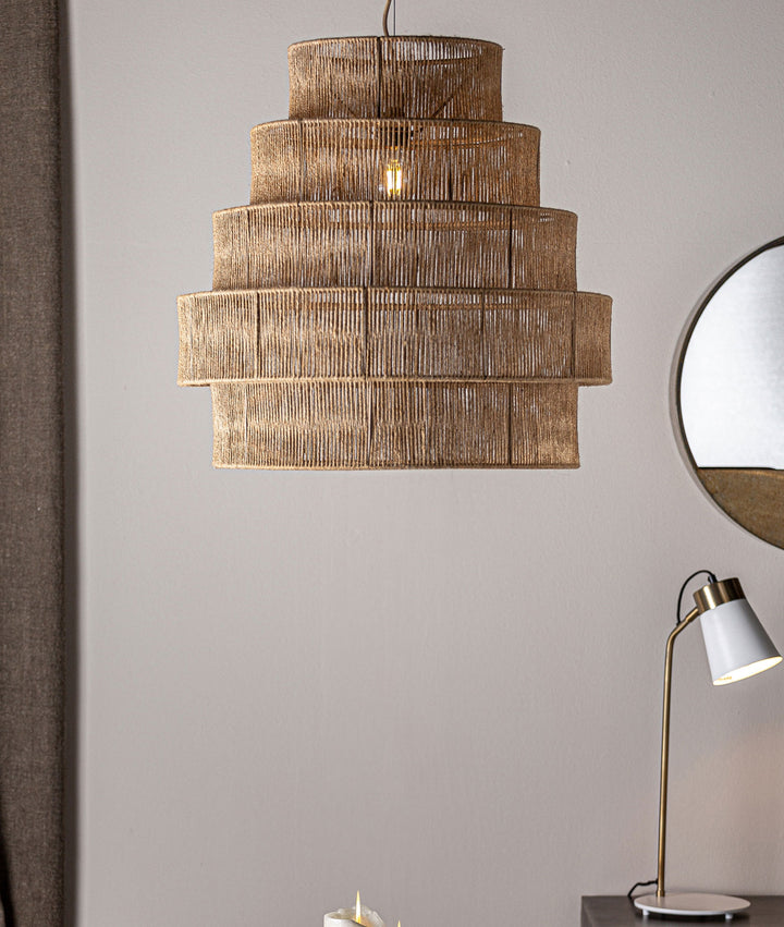 Hanglamp KHED, boho-essentie in naturel jute