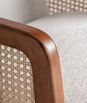 Fauteuil GITSBERG en bois et rotin