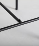 Tabouret CRESSE tapissé en polyester marron clair et pieds noirs