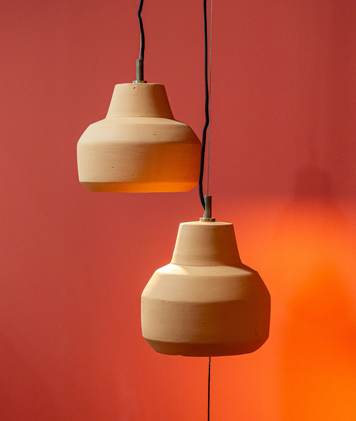 Clear terracotta ceiling lamp