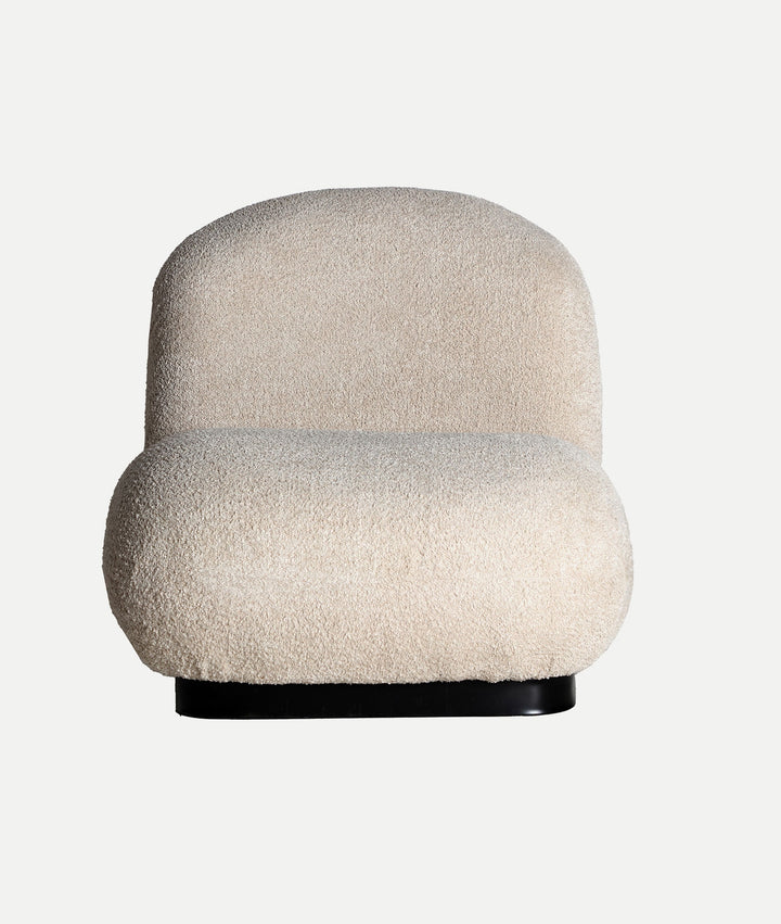 Armchair BOUCLÉ LENAX in soft beige-tone bouclé cotton