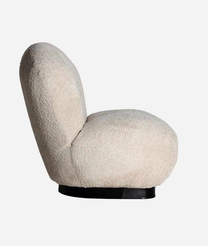 Armchair BOUCLÉ LENAX in soft beige-tone bouclé cotton