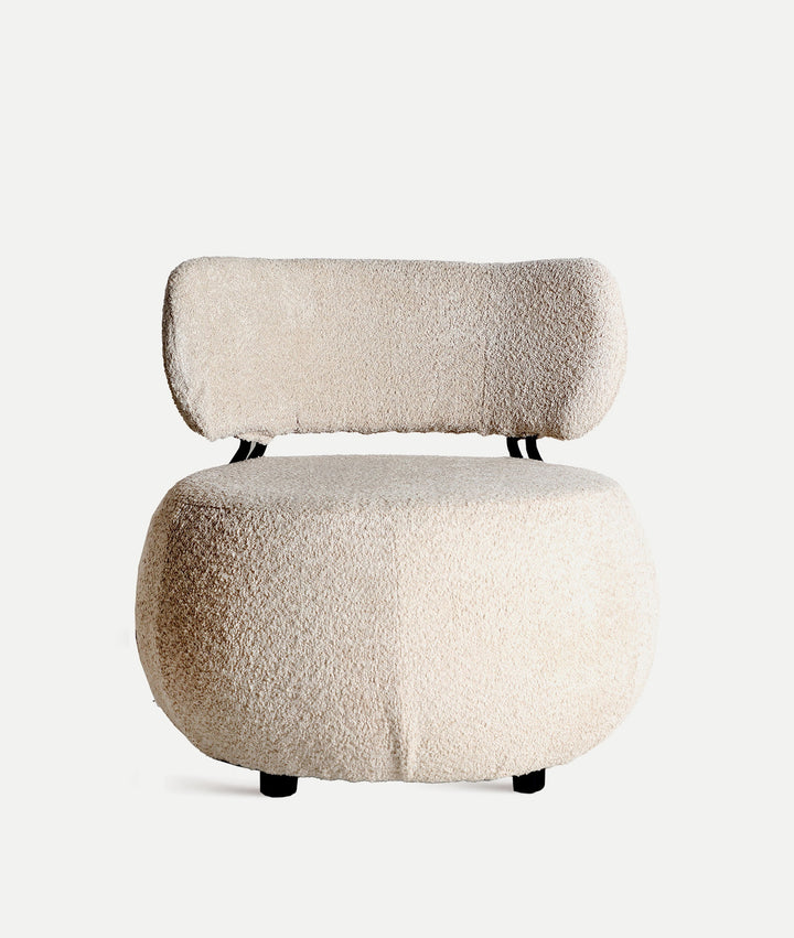Armchair BOUCLÉ VALENCE in off-white tone bouclé polyester