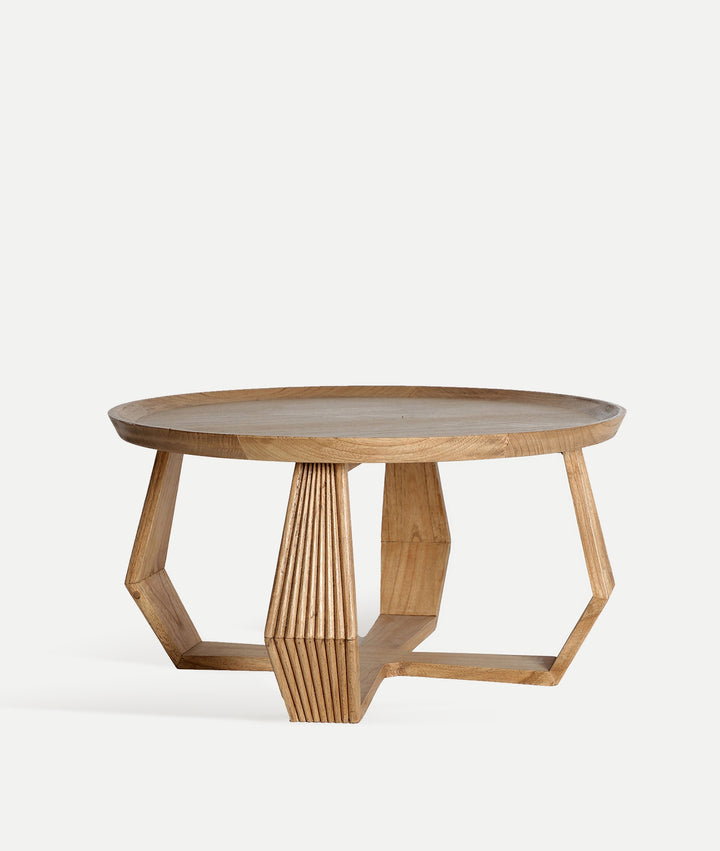 Table basse BUSHEY en bois en mindi teinté en ton marron