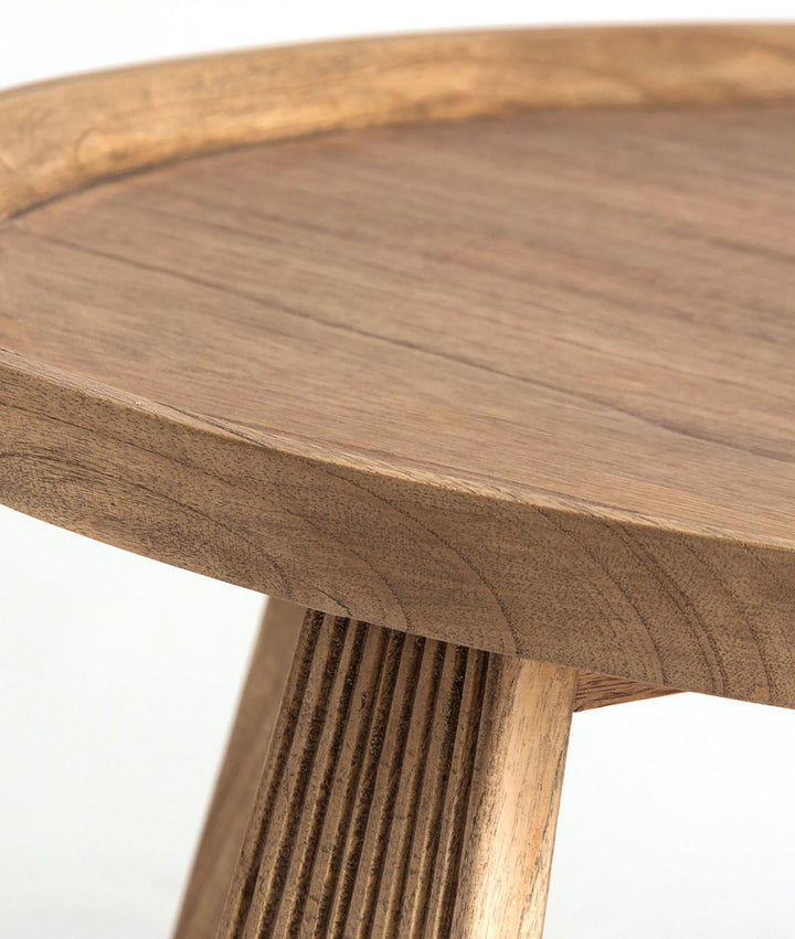 Table basse BUSHEY en bois en mindi teinté en ton marron