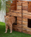 Cama para mascotas AKVIRAN acabado marrón en madera de caoba
