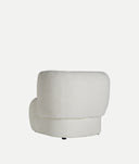 Fauteuil BATS bouclé coton bouclé de ton blanc