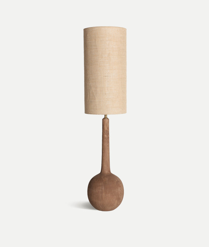 Lampe à poser GLOGOW en bois en marron avec finition naturel
