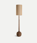 Lampadaire GLOGOW marron en bois en manguier et jute