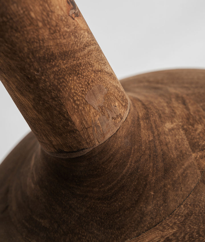 GLOGOW brown floor lamp in mango wood and jute