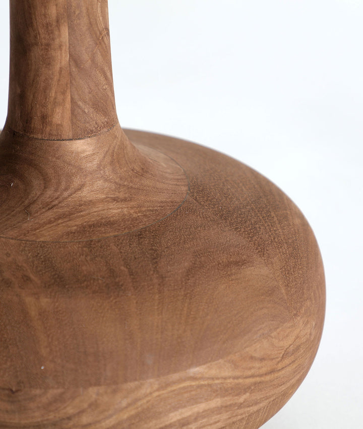 Candeeiro de mesa GLOGOW castanho em madeira de mangueira de estilo contemporâneo