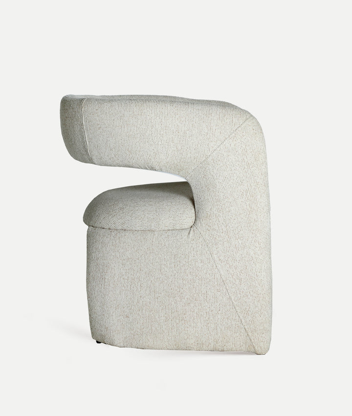 Chaise HONEG beige en polyester beige de style contemporain et confortable