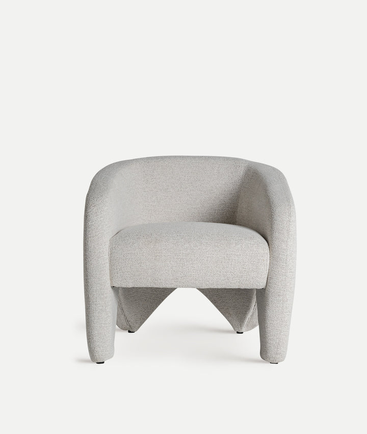 Armchair STADEN made of polyester with smooth finish in off-white color