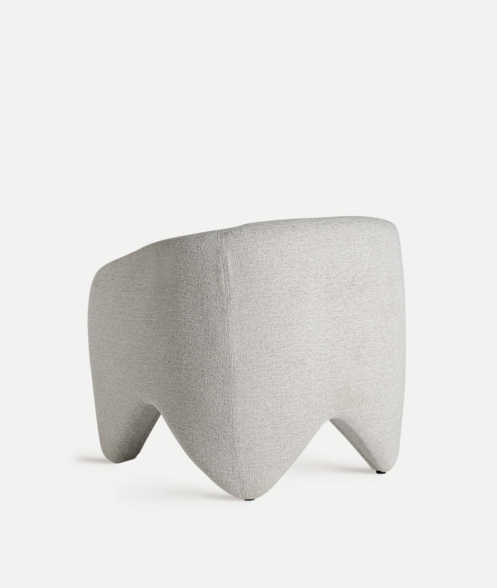 Armchair STADEN made of polyester with smooth finish in off-white color
