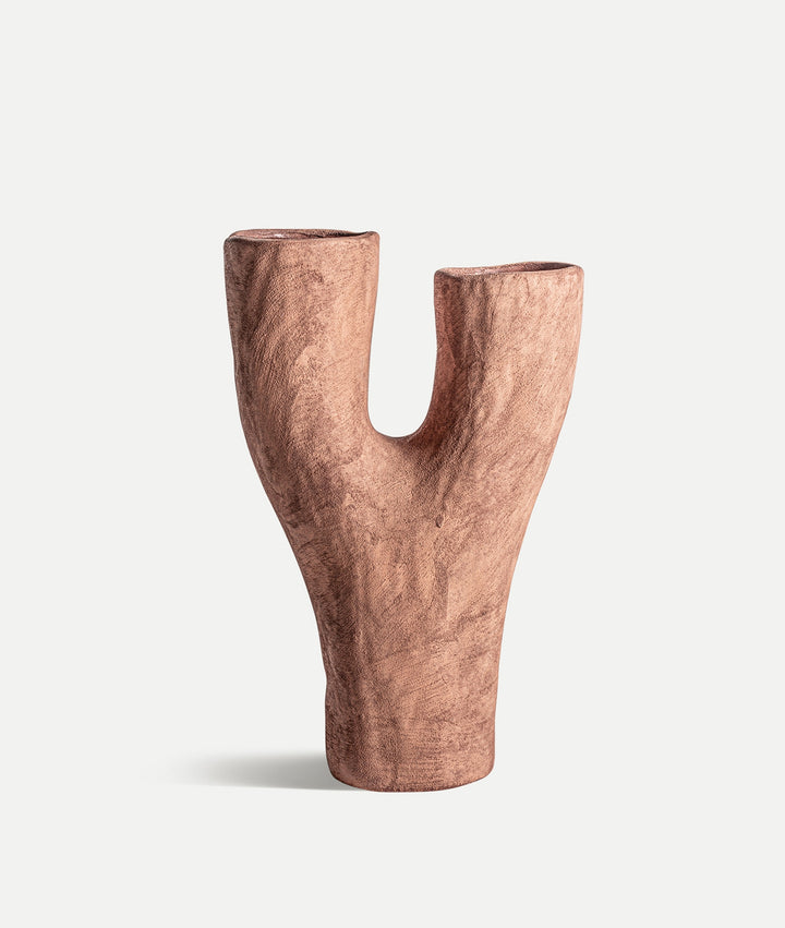 MEZIN ceramic vase in brown color, ideal to complement the decoration