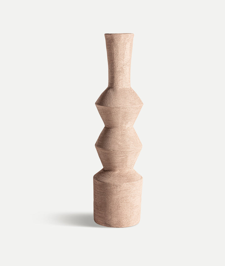 NERAC Brown Ceramic Vase with Textured Finish