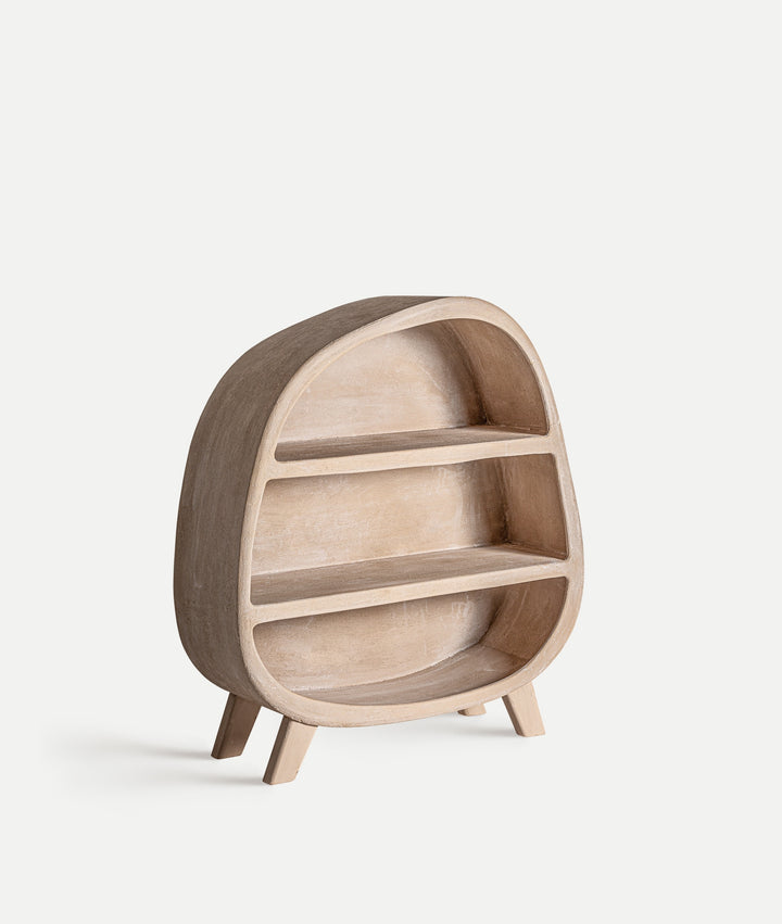 WERLE Bookcase – Organic Shape in Light Brown Wood