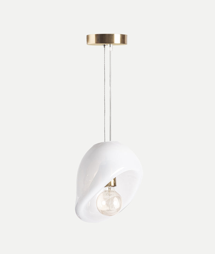 NAIA CEILING LAMP opaque white glass with smooth and shiny finish