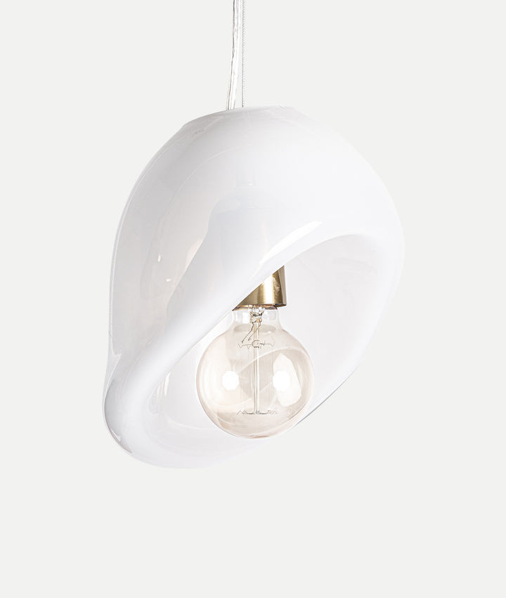 NAIA CEILING LAMP opaque white glass with smooth and shiny finish