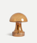 Candeeiro de mesa HASSELT em vidro âmbar em forma de cogumelo