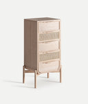 Cómoda WEURTZ de madeira de freixo em tom castanho claro combina design minimalista e elegância natural
