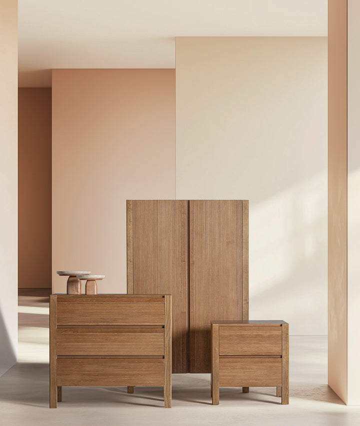 Armário COPENHAGUE castanho em madeira MDF com design contemporâneo