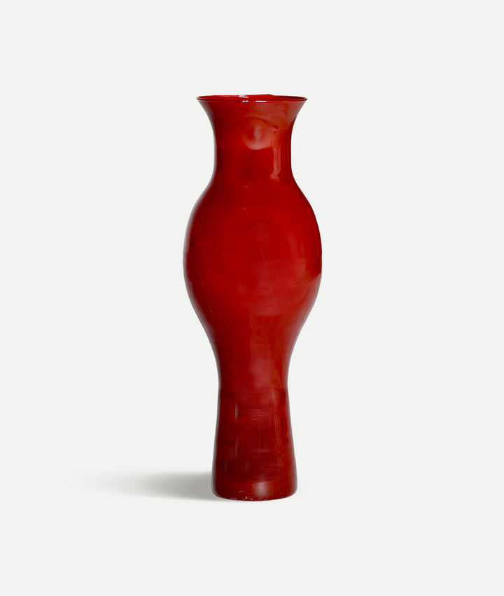 Vase ARITZ rouge avec finition laqué en verre