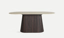Table de salle à manger VERONA en bois foncé et marbre synthétique