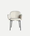 Cadeira BURGNAC poliéster em cor creme contemporânea minimalista