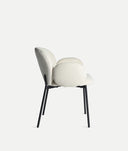 Cadeira BURGNAC poliéster em cor creme contemporânea minimalista