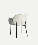 Cadeira BURGNAC poliéster em cor creme contemporânea minimalista