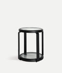 Mesa de apoio KILDE elegância industrial com design contemporâneo em preta