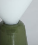 Candeeiro de mesa MONTALCINO vidro em branco e verde elegante