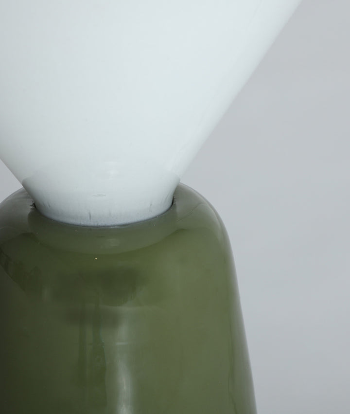 MONTALCINO Table Lamp in Elegant White and Green Glass