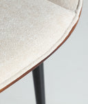 Chaise Beesd bois naturel et tapisserie gris