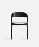 Chaise Borken bois coloris noir et tapissé gris