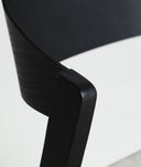 Chaise Borken bois coloris noir et tapissé gris