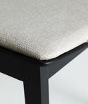 Chaise Borken bois coloris noir et tapissé gris